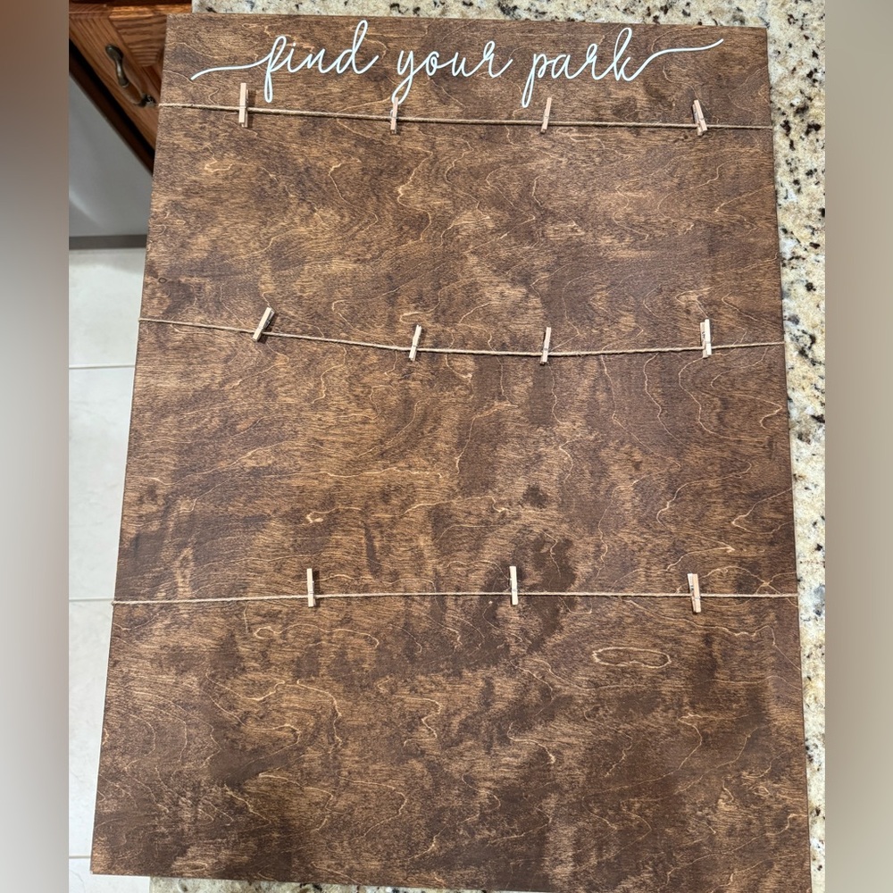 Wooden Photo Display Board with Clips